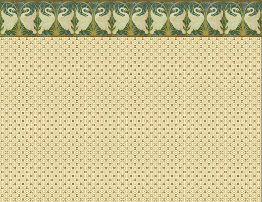 Nursery main wallpaper with swans